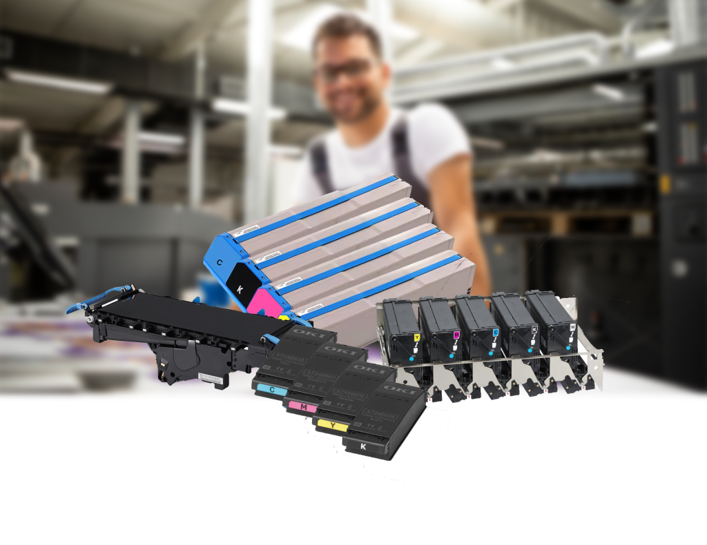 “OKI label printer consumables such as toner and drum units”