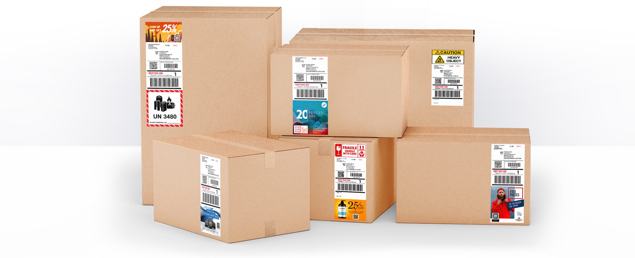 Shipping labels with colour messaging