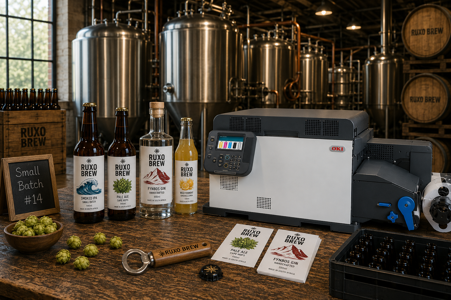 Wine craft beer and spirits label printing industry