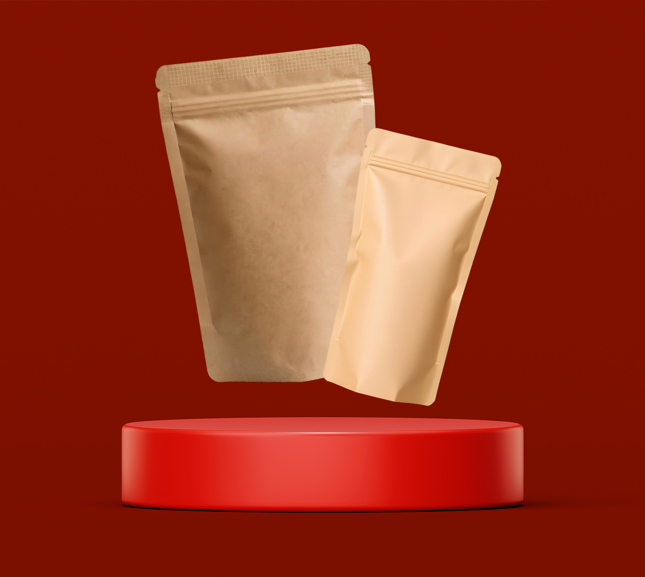 Kraft brown stand-up pouches