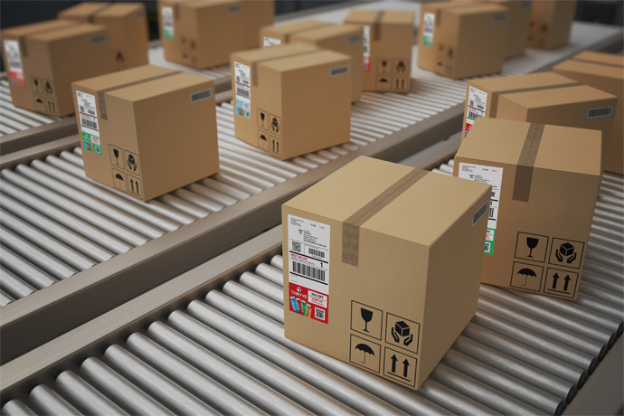 Colour information on shipping labels in a manufacturing environment