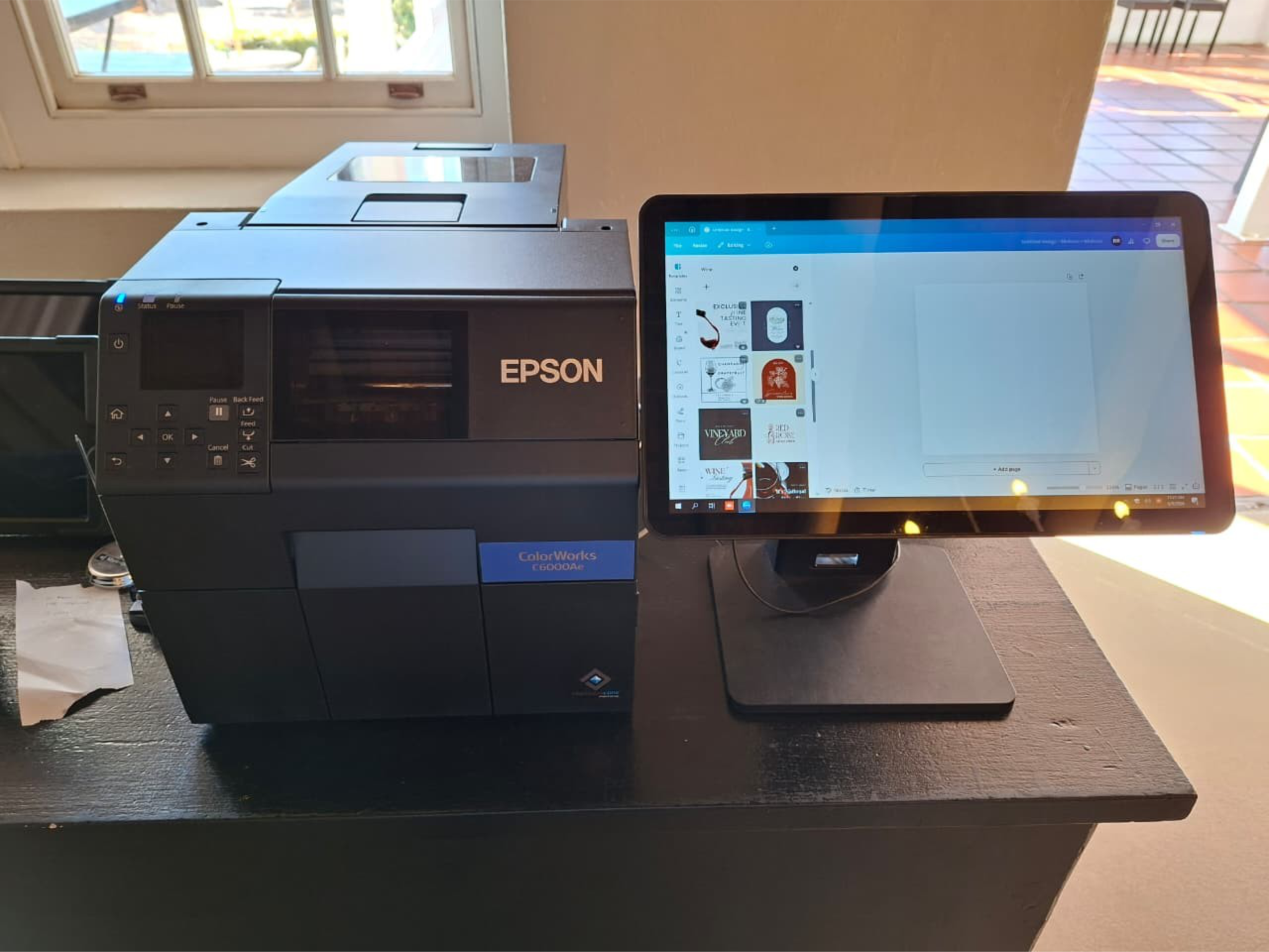 Epson ColorWorks printer installed at Rickety Bridge Wine Estate